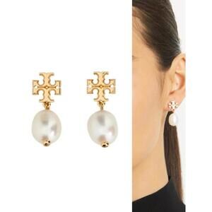 Tory Burch Gold and Pearl Earrings